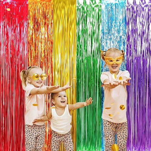 Miniatura 266 de GOER - Cortinas de tiras metálicas/oropel para fiestas, telón de fondo para fotos, cumpleaños, graduaciones, decoraciones y Año Nuevo, de 6.4 x 9.8