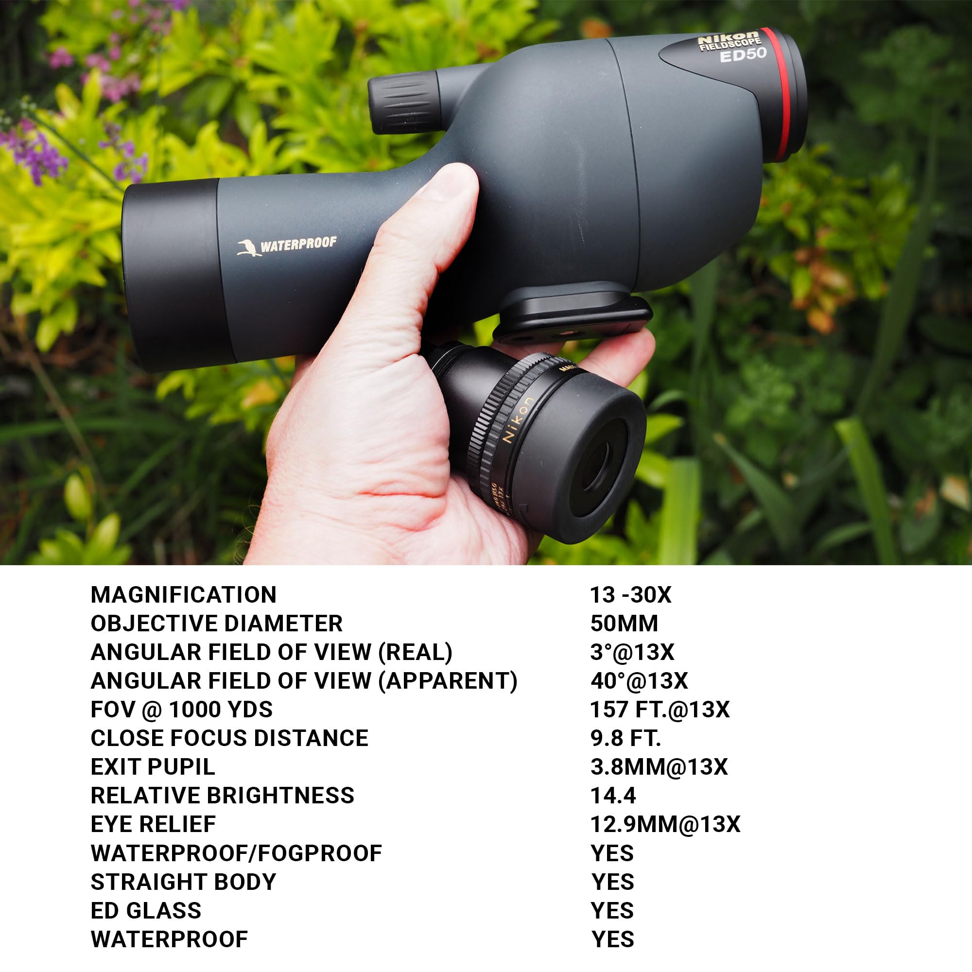 Amazon.com : NIKON Fieldscope ED50 13-30x50 Straight Spotting