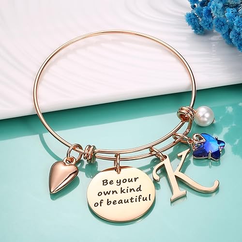 Miniatura 6 de Hidepoo Pulsera con dije de mariposa para mujer diseño de mariposa Pulsera con dije de inicial 26 letras para elegir ideal como regalo para mujeres