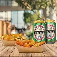 Vista 6 de Ocmoiy Bandejas de papel de 1 libra para alimentos, paquete de 100 soportes para botes de comida de estraza resistentes, bandejas desechables