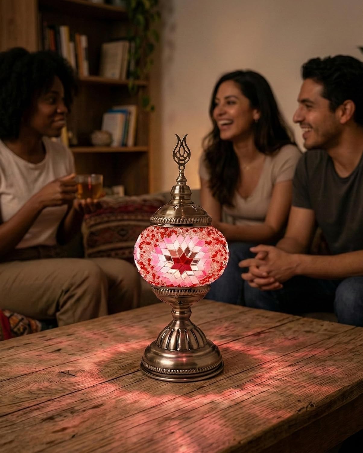 Ottoman Mosaics Turkish Mosaic Lamp Kit | DIY Art & Craft Project for Adults | Make Your Own Handmade Lamp (Pink)