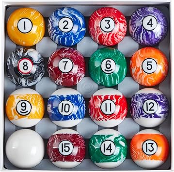 Billmart Billiard Ball Set with 16 Pool Table Balls