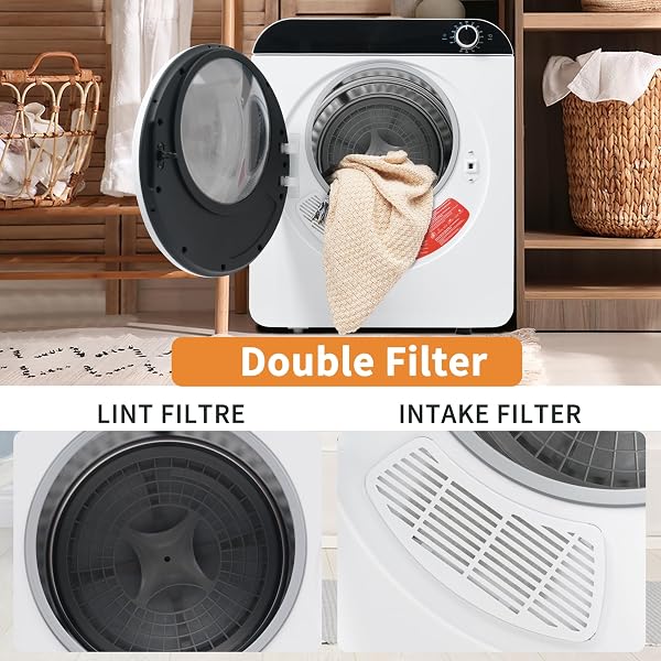 FUNEBIKE Sèche-linge à Évacuation Mural Compact, Capacité 3-4,5 kg, 4 Programmes de Séchage Dont Air Froid, Installation Murale Gain de Place (Blanc) - 4