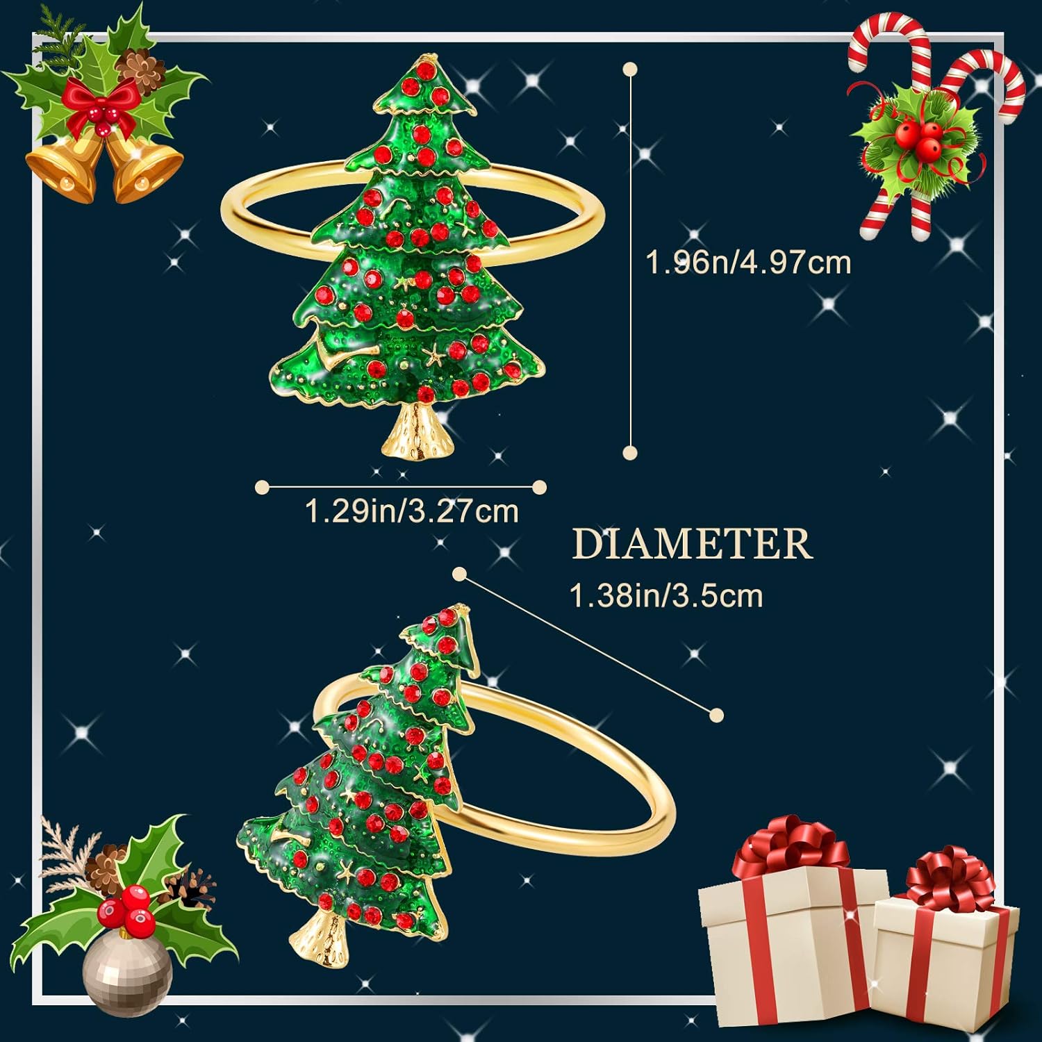 Blасk Frіdау - 80% оƒƒ WILLBOND Christmas Napkin Rings Christmas Tree Napkin Rings Holders Set for Christmas Table Wedding Holiday Dinners Parties Decoration Accessories (6) Crеаtіvе Prоduсt WILLBOND Christmas Napkin Rings Christmas Tree Napkin Rings Holders Set for Christmas Table Wedding Holiday Dinners Parties Decoration Accessories (6)