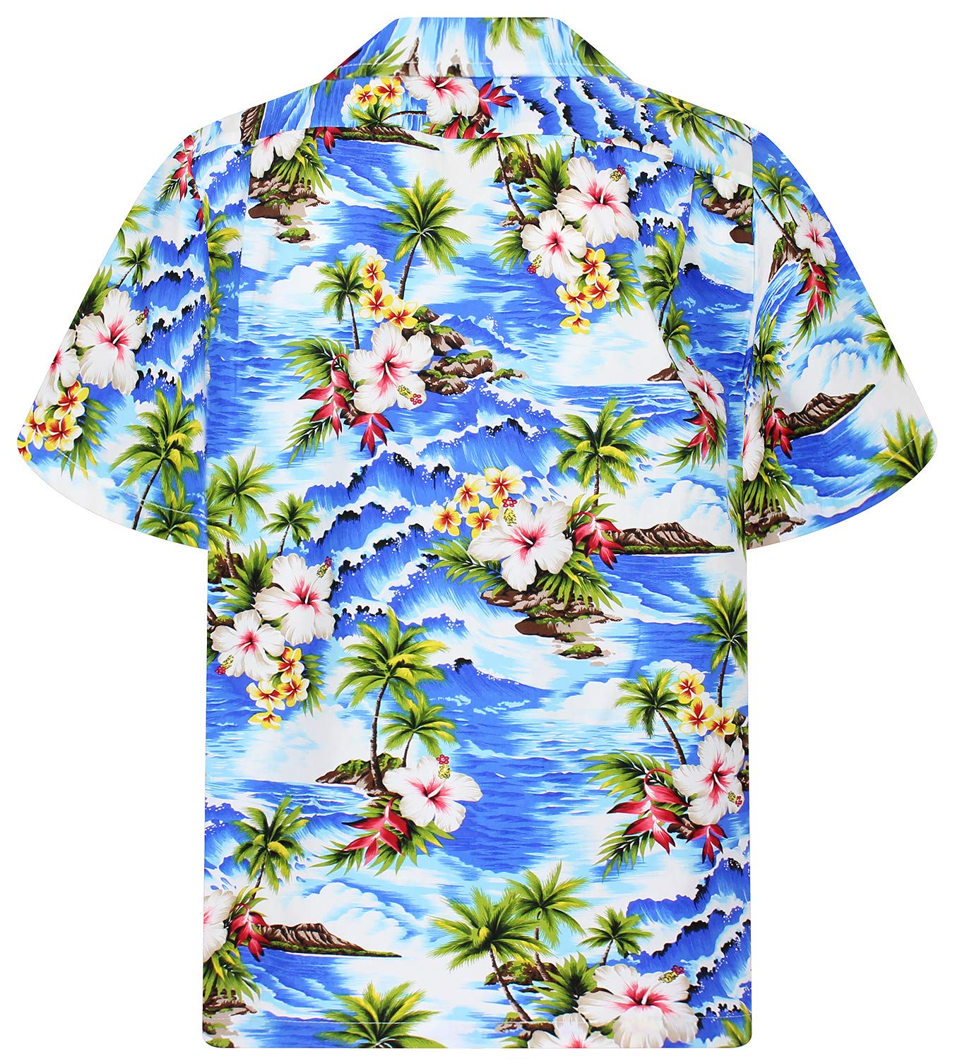 Pacific Legend Originale Camicia-Hawaiana Uomo Manica-Corta Elegante Palme Onda Spiaggia Unisex