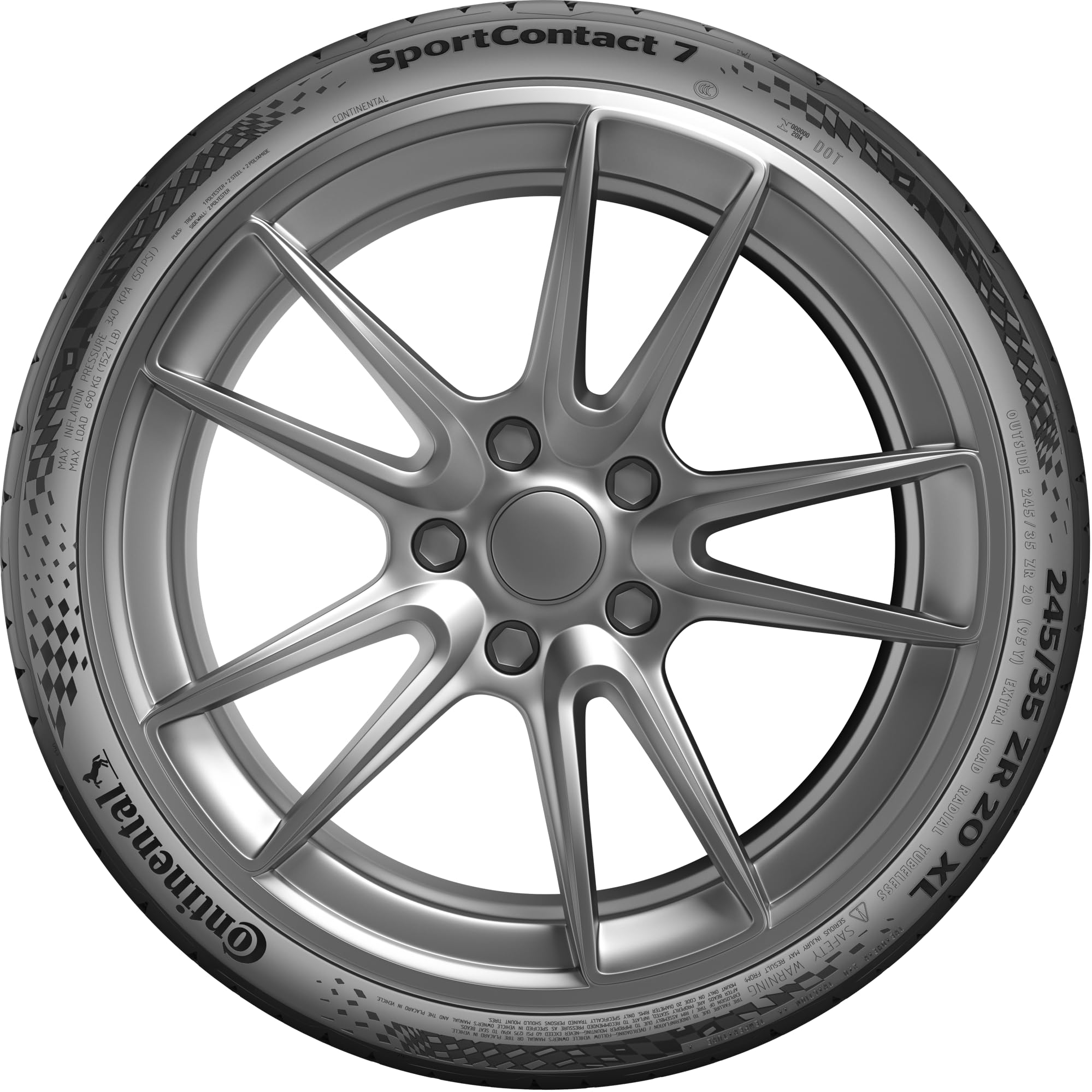 CONTINENTAL - SportContact 7-285/35 ZR 22-106Y/C/A/73dB - Neumáticos de verano