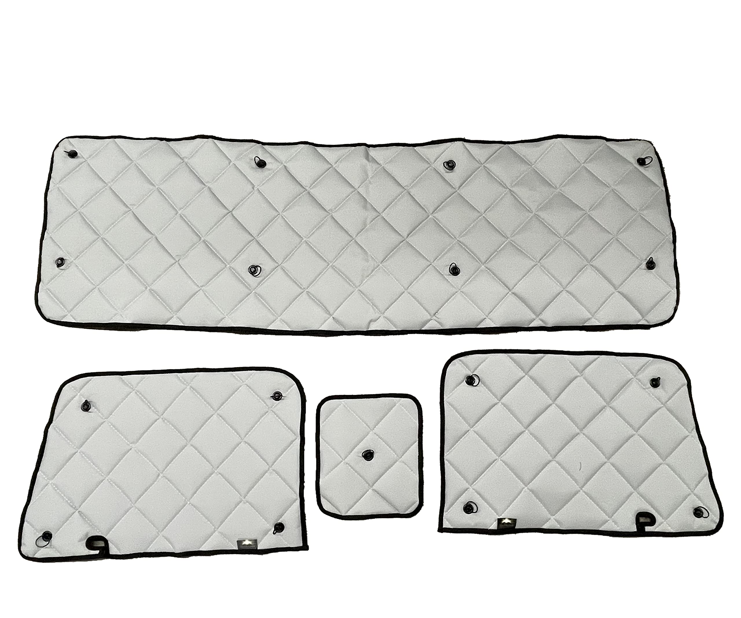 Freightliner Classic/Classic XL/FLD 112/120/132 -ZenEclipse Blackout Insulated Interior Window Covers (Grey-Includes Peeper) -WCG-1106-P