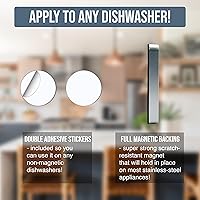 Vista 5 de Imán para lavavajillas que dice limpio/sucio - Letreros magnéticos que dicen limpio/sucio - Adhesivo opcional para lavavajillas de acero inoxidable