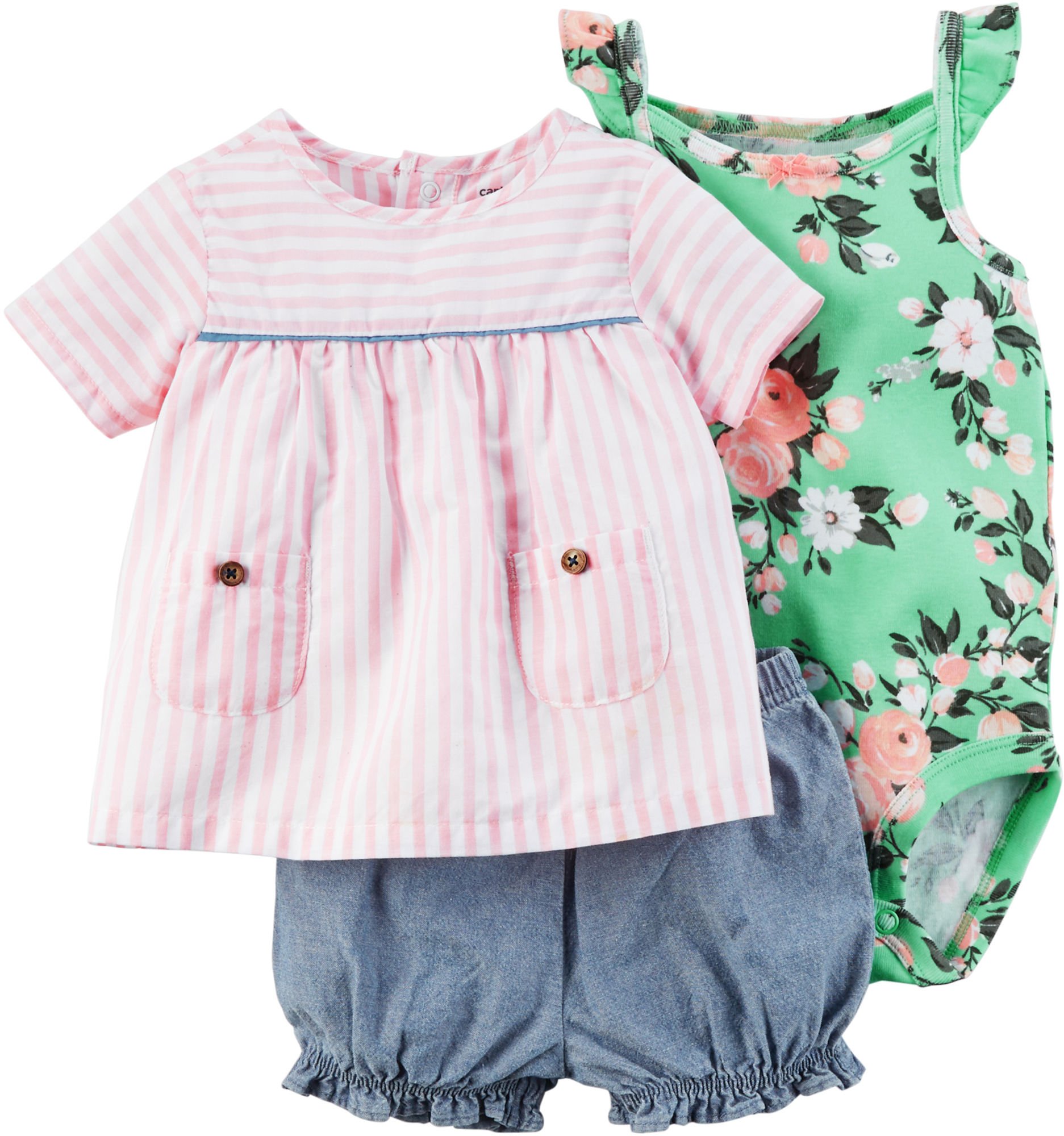 Ensemble denim Carter's bébé fille 9 mois vêtement 3 pièces coton