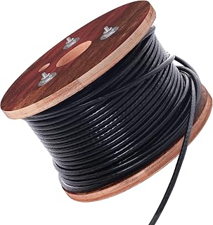 Houseables 1/4" Vinyl Coated Galvanized Steel Wire Rope Cable, 7x7 250ft, 1400lb Breaking Strength, Black Corrosion-Resistant