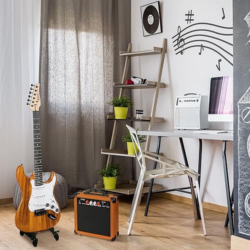 Vista 61 de LyxPro Kit de guitarra eléctrica de 39 pulgadas con amplificador de 20 W, todos los accesorios, afinador de clip digital, seis cuerdas, dos púas