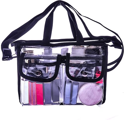 Miniatura 9 de Bolsa de maquillaje de PVC transparente mediana para maquillaje, bolsa de almacenamiento de cosméticos transparente, kits de maquillaje de viaje,