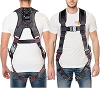 Palmer Safety Full Body Harness: 5-Point Adjustment, Dorsal D-Ring, Side D-Rings, Fall Indicators - OSHA ANSI Compliant Fall Protection