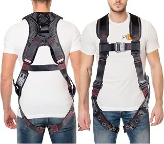 Palmer Safety Full Body Harness: 5-Point Adjustment, Dorsal D-Ring, Side D-Rings, Fall Indicators - OSHA ANSI Compliant Fall Protection
