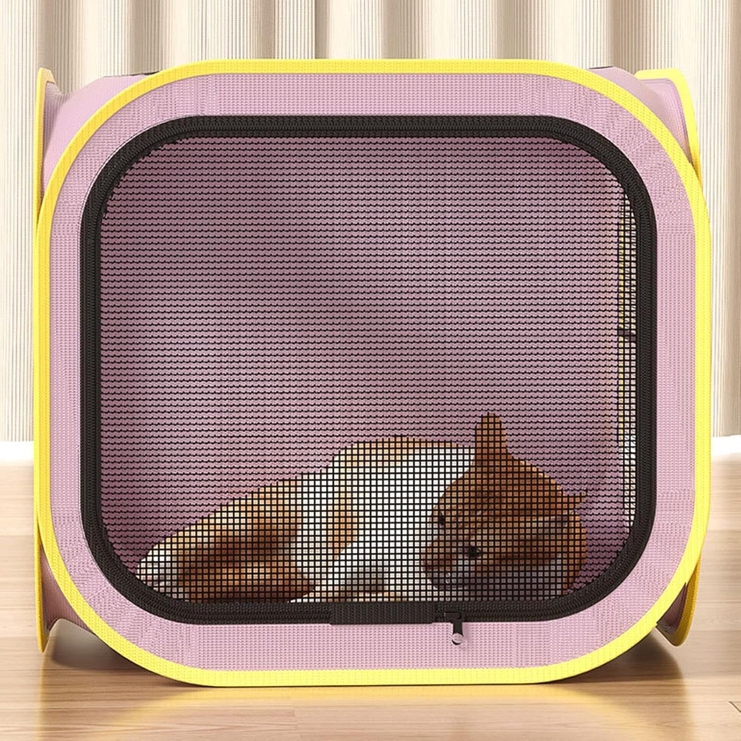 Pet Dryer Box, Portable Drying Crate for Cats and Dogs, PVC, Oxford Cloth Grooming Cage Design, Anti-Hair Flying Enclosure, Ideal Room House Box for Puppies and Small Pets, 50x50x50cm