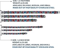 Vista 3 de Collar de perro con hebilla para cinturón de seguridad, 6 expresiones, flora tropical, burdeos, rojos, verdes, 11 a 17 pulgadas, 1.0 pulgadas