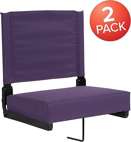 Vista 85 de EMMA + OLIVER Silla de estadio ligera con asiento ultra acolchado, 500 libras. Clasificado Verde cazador