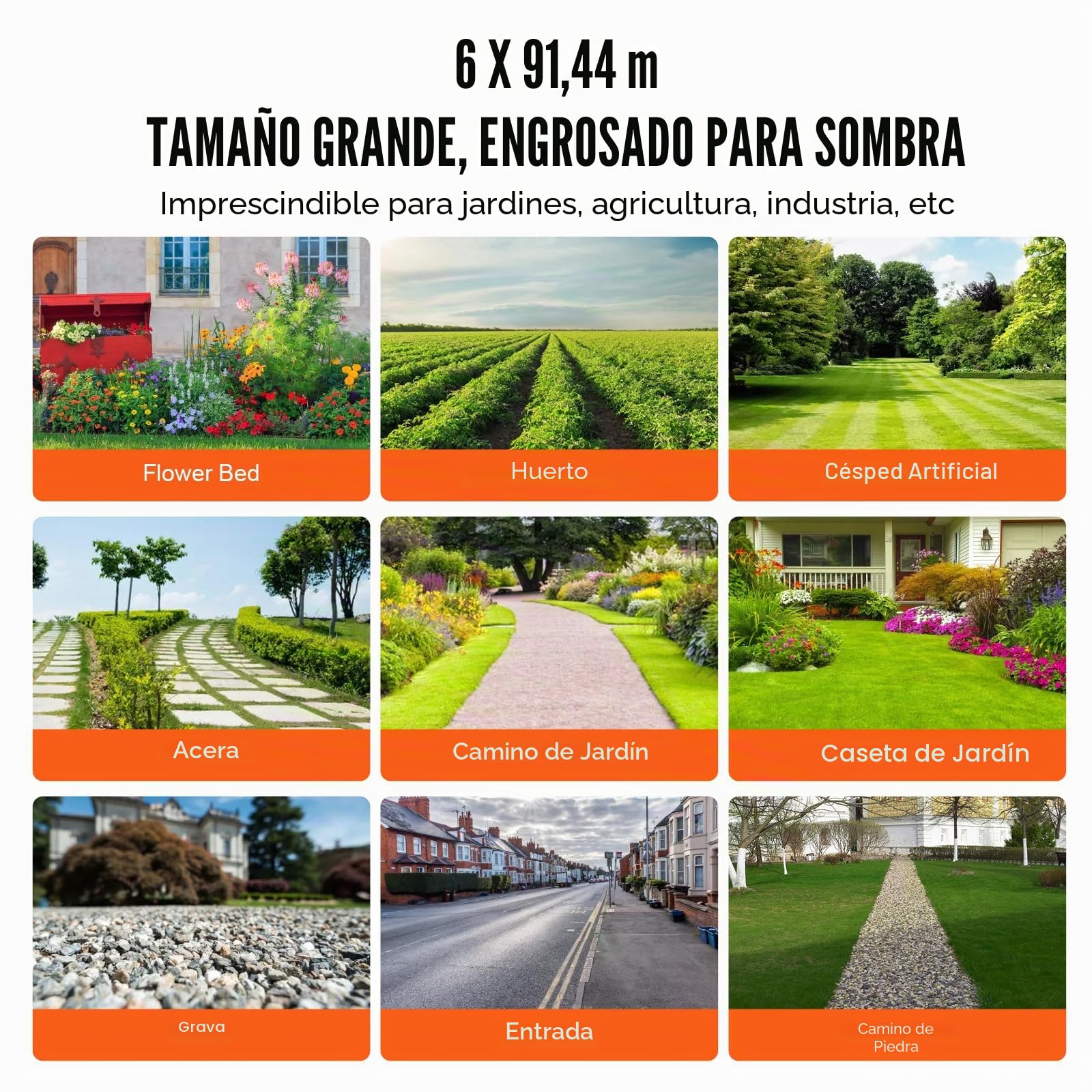 VEVOR Paño Mantillo Antimalezas 1,8 x 91,4 m Geotextil Tejido Anticrecimiento de Malezas Bajo Grava 102 g/m² Paño PP Permeable Resistente al Desgarro para Paisajismo, Cubierta del Suelo, Negro