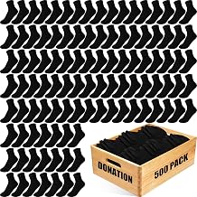 500 Pairs Bulk Pack Crew Socks Ankle Socks for Homeless Moisture Wicking Breathable Casual Sports Sock for Unisex Adult Men Women Wholesale