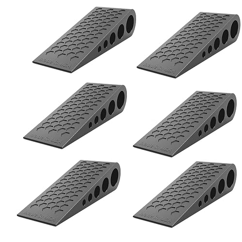 Door Stoppers for Bottom of Door Premium Floor Rubber Door Stop Wedge Made in USA Heavy Duty Honeycomb Design for Carpet, Tile, Ideal for Home, School, Commercial, Black 6 Pack