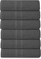 Vista 2 de Toallas de baño básicas medianas de 24 x 48 pulgadas, paquete de 6, color gris, suaves y absorbentes, toallas de algodón multiusos para baño, spa