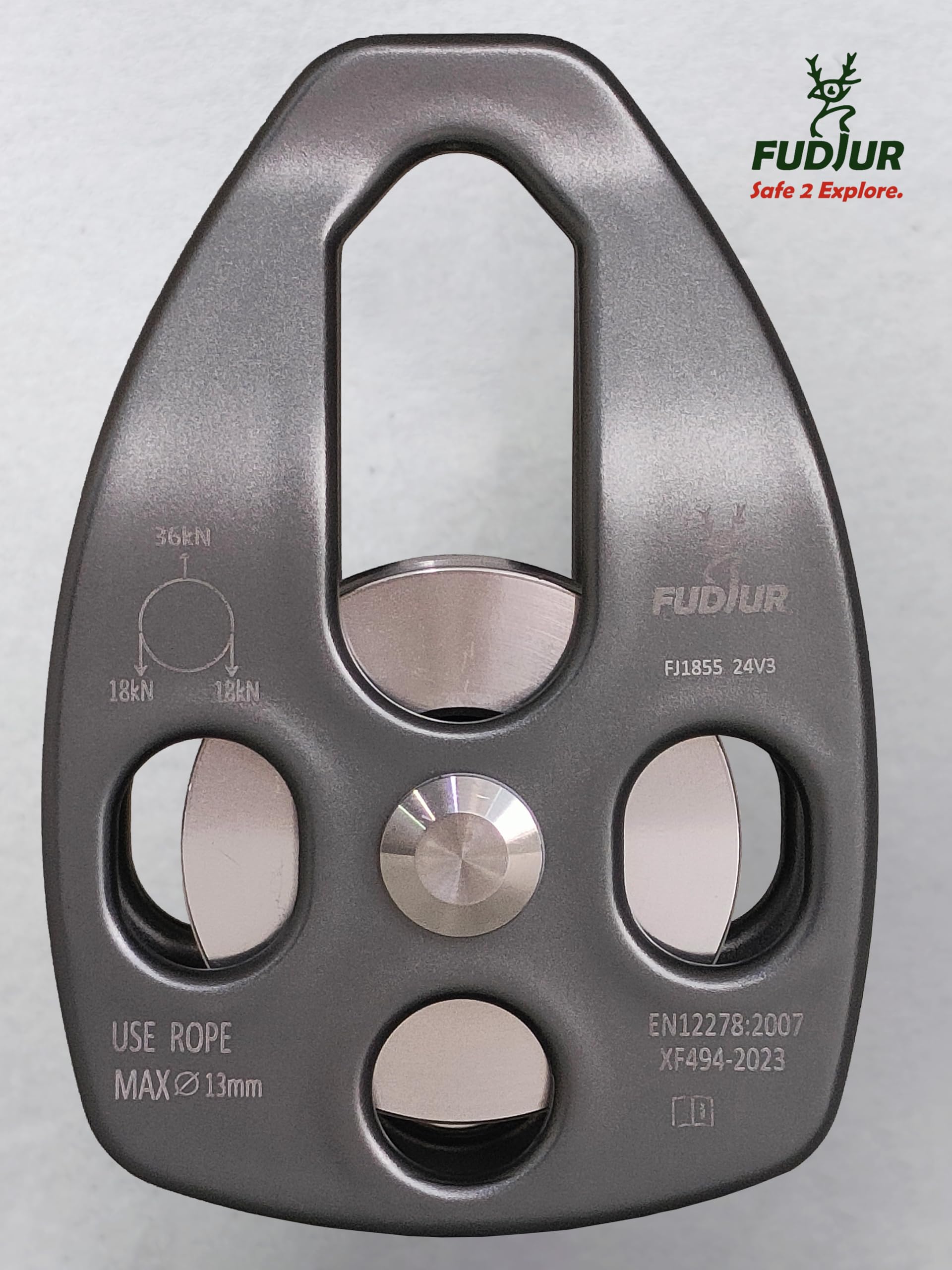 Zipline Large Pulley 40KN(8992LBS) Climbing Single Sheave with Swing Plate CE UIAA Certified Tree Work Zip Line Rock Climbing Rigging and Arborist Gear