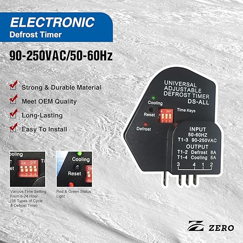 Miniatura 2 de Z ero Temporizador de descongelación ajustable universal DS-All puede reemplazar todos los modelos de temporizador de descongelación