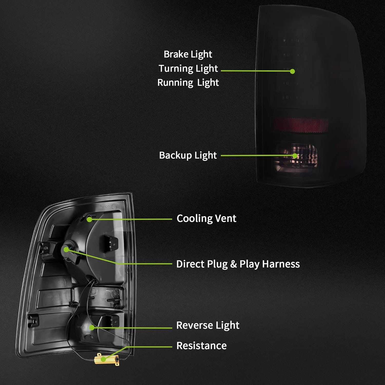 Up To 40% OFF AUTOSAVER88 LED Tail Lights Compatible with 2009-2018 Dodge RAM 1500 2500 3500 Black Housing Smoked Lens LED Taillights Brake Lamps Assembly