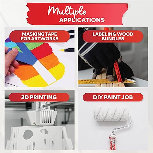 Miniatura 27 de XFasten Cinta azul profesional para pintores, multiuso, 3 pulgadas x 60 yardas, tecnología de línea de borde afilado, produce líneas afiladas