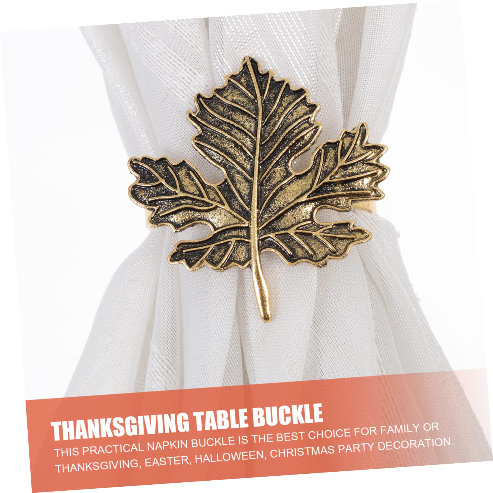 OUNONA 12stücke Retro Thanksgiving Serviettenringe Ahornblatt-Design Tischdekoration Für Festlichkeiten Abendessen Und Besondere Anlässe