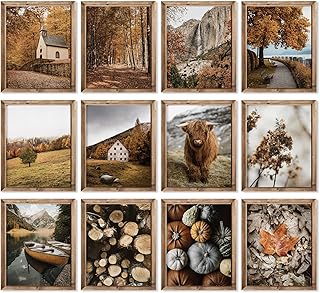 JarThenaAMCS 12Pcs Thanksgiving Wall Art Prints Nature Country Autumn Sc...
