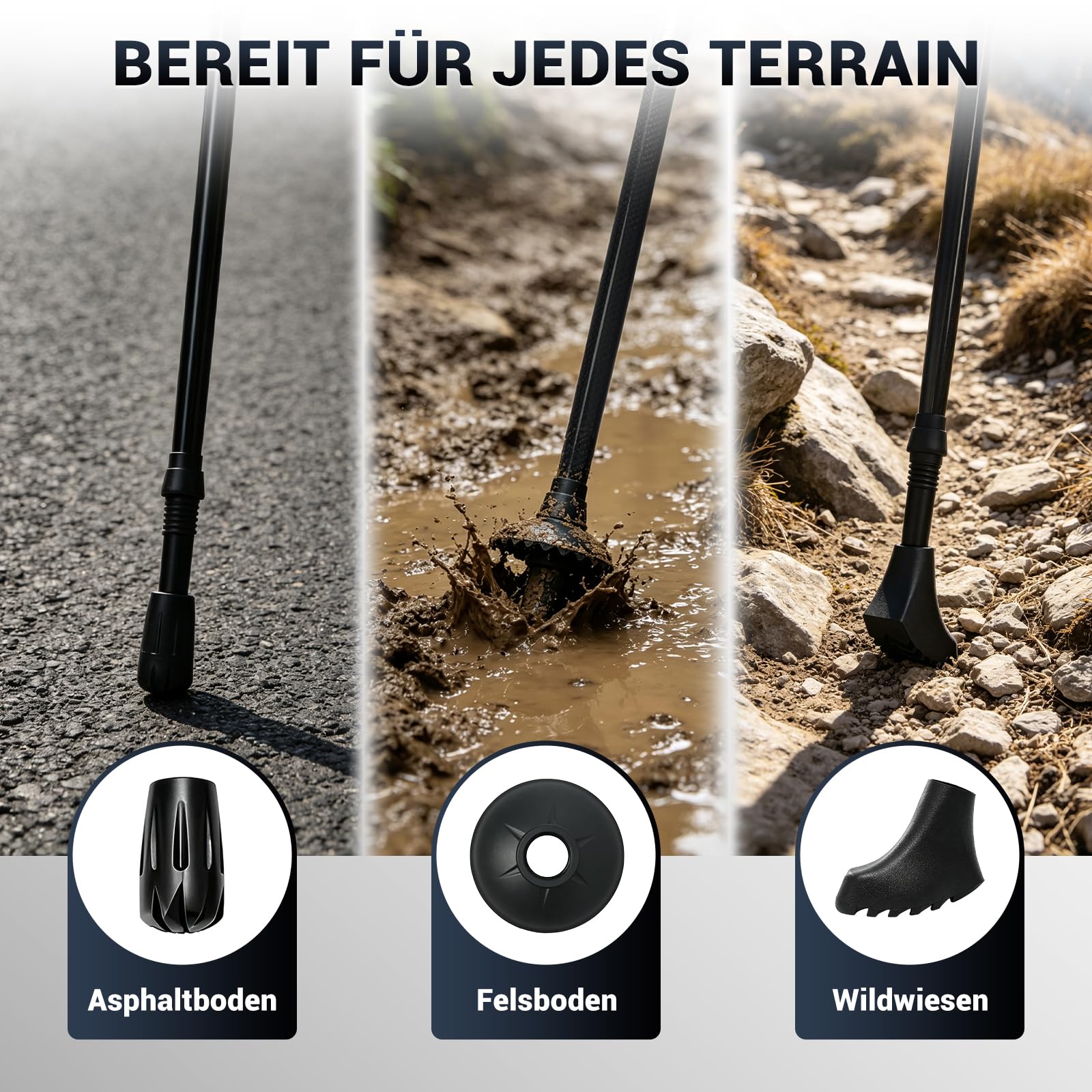 Bâtons de randonnée en carbone 3K de qualité supérieure - Ultralégers - 208 g - Bâtons de trekking réglables - 107-125 cm - Avec poignée en liège et extension EVA - Bâtons de marche nordique légers