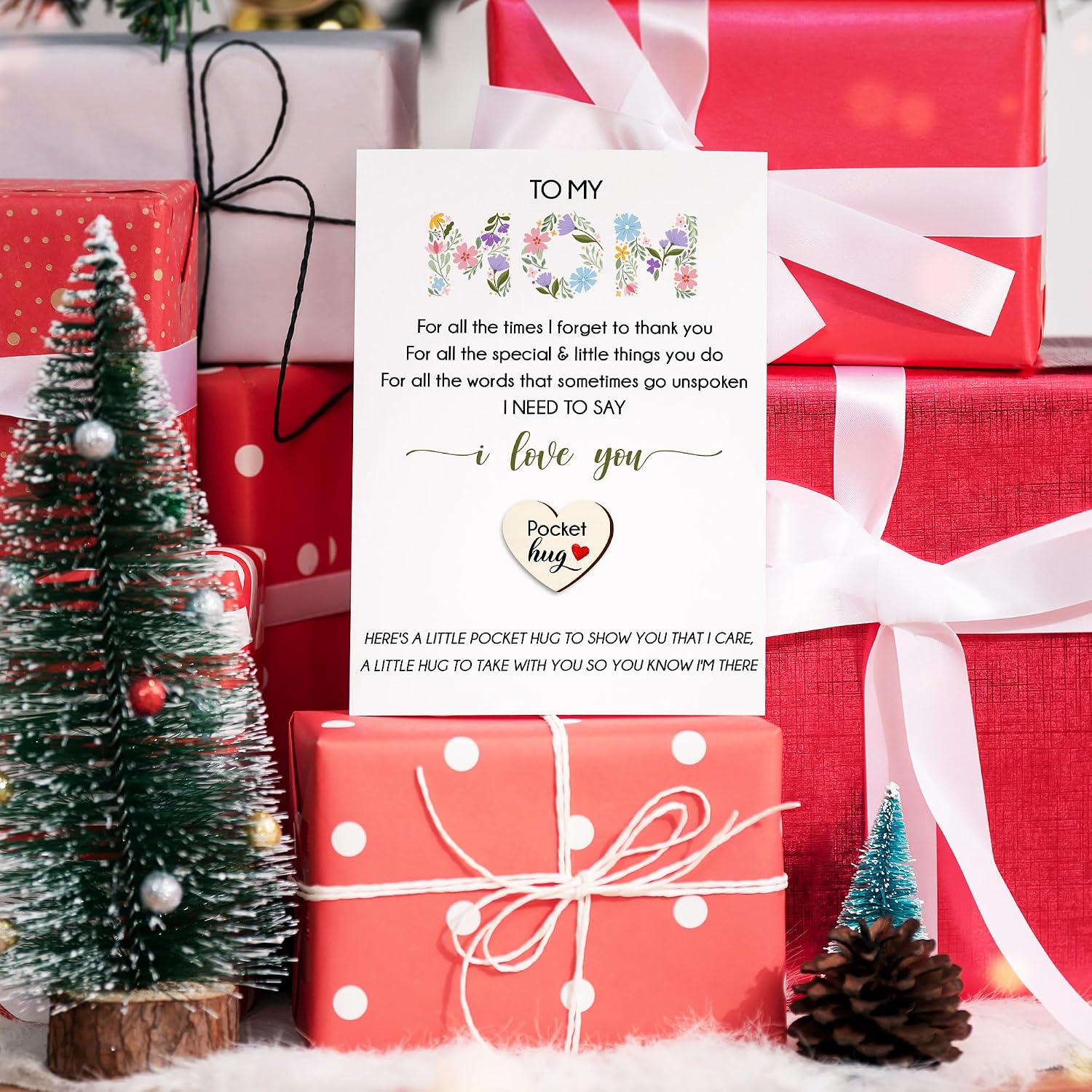 TEEZWONDER Mothers Day Gifts for Mom from Daughter Son - 4.9"x6.9" Greeting Card with Pocket Hug Token and Envelope - Mother's Day Mom Birthday Gifts Card for Women Mama, Present for Mother-in-Law image 4