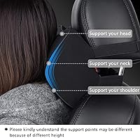 Vista 4 de au-kee - Almohada suave para el cuello, cojín de espuma viscoelástica de cuero y cojín con correa ajustable para silla de coche, soporte lumbar