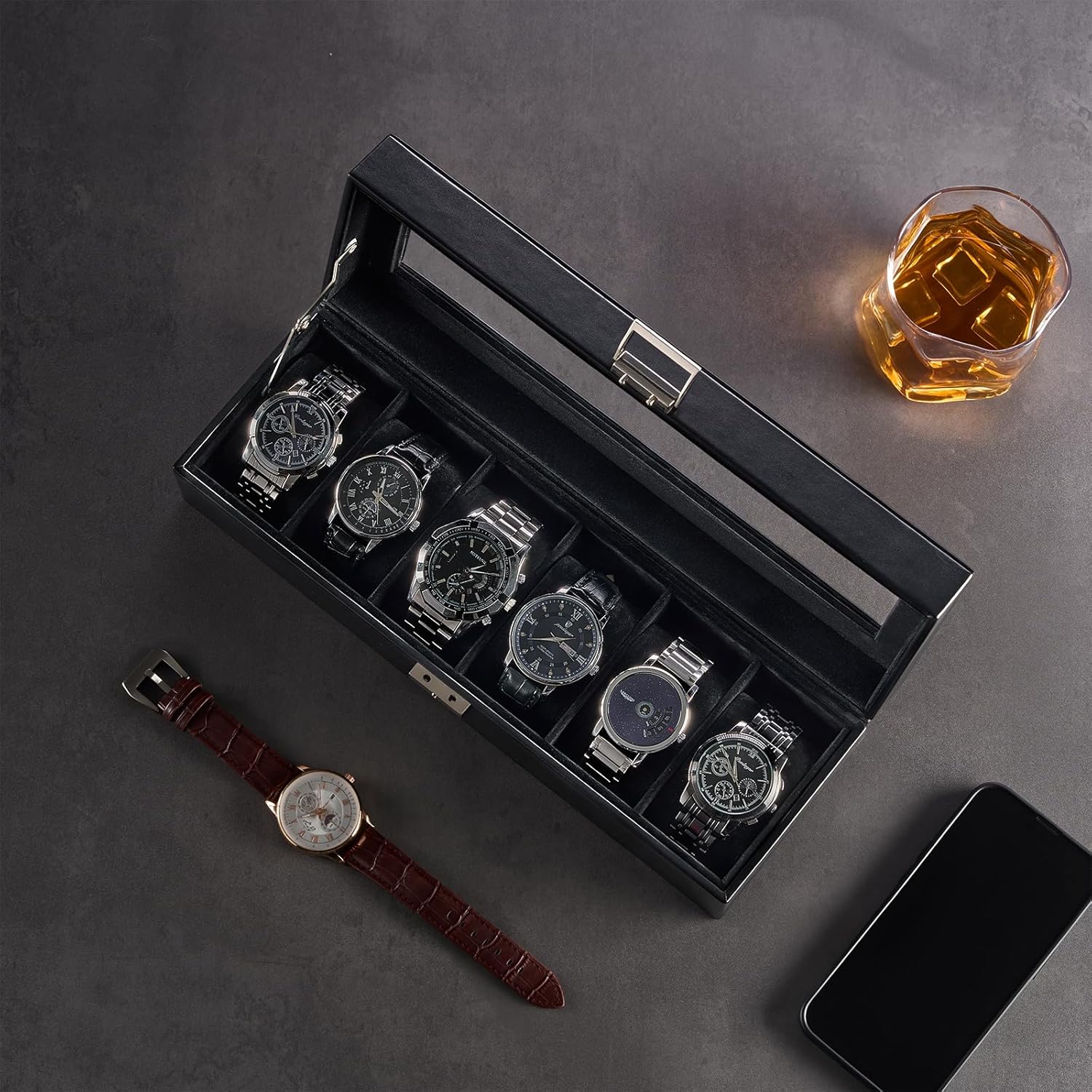 ProCase Jewelry Organizer Bundle with 6 Slot Watch Case