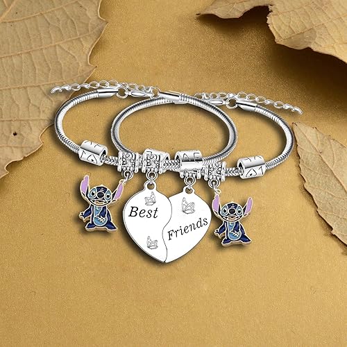 Miniatura 3 de Waeceip 2 pulseras para mejores amigas, regalos de amistad para amigos, regalos de puntada para amigos, linda pulsera, puntada, Navidad, cumpleaños,