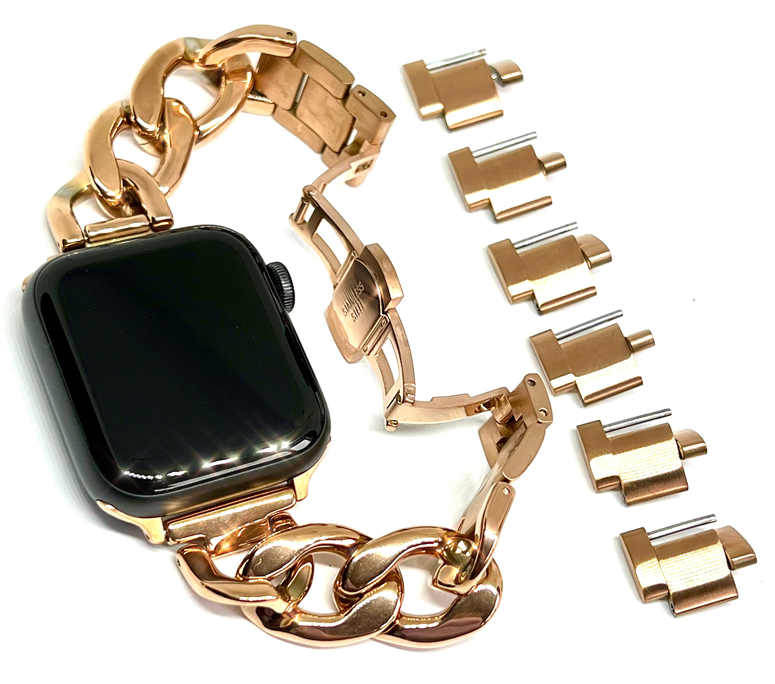 Amazon.co.jp: Royce&Roland Apple watch チェーンバンド バタフライ 