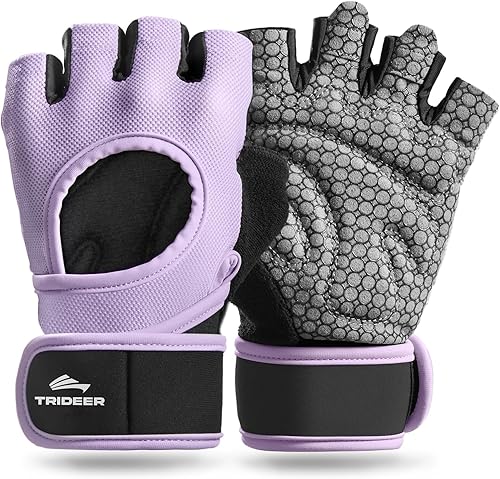 Trideer Weight Lifting Gloves for Women with Wrist Wraps Support, Workout Gloves for Women, Full Palm Protection, Grip for Gym Training, Fitness,