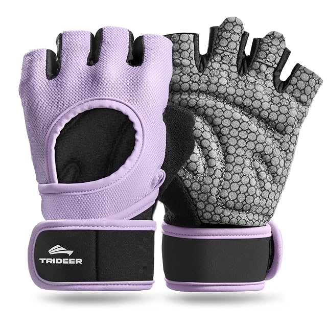 Trideer Weight Lifting Gloves for Women Men with Wrist Support Workout Gloves Women Full Palm Protection for Gym