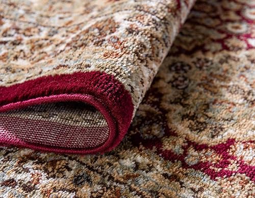 Miniatura 6 de Unique Loom - Colección Voyage - Alfombra redonda tradicional oriental, marrón, Polipropileno, Rojo, azul claro