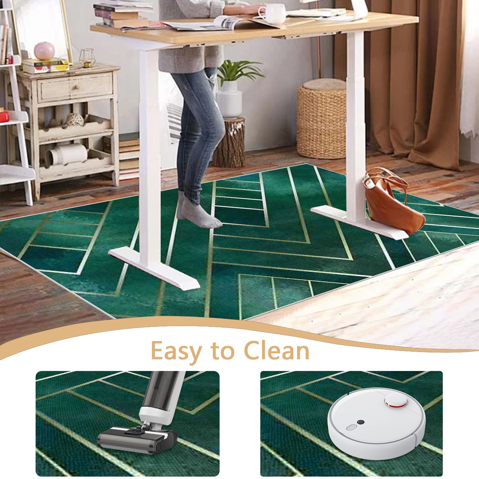 Tappeto Sedia Ufficio Tappeto Salvapavimento Antiscivolo, Tappeto per Sedia con Ruote, Tappeto Gaming Pavimento, Tappetino Protettivo per Pavimento per Laminato, Parquet, Pavimenti Duri 80 x 120 cm