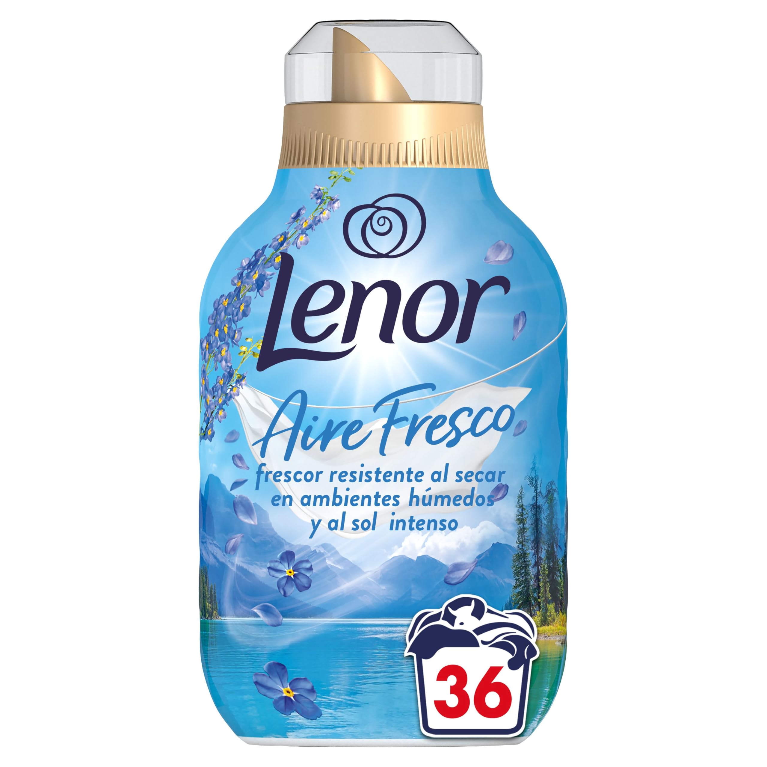 Lenor Aire Fresco Suavizante Para Ropa Frescor Alpino 36 Lavados, 6 X 504ml, Frescor Resistente Al Secar En Ambientes Húmedos O Al Sol Intenso