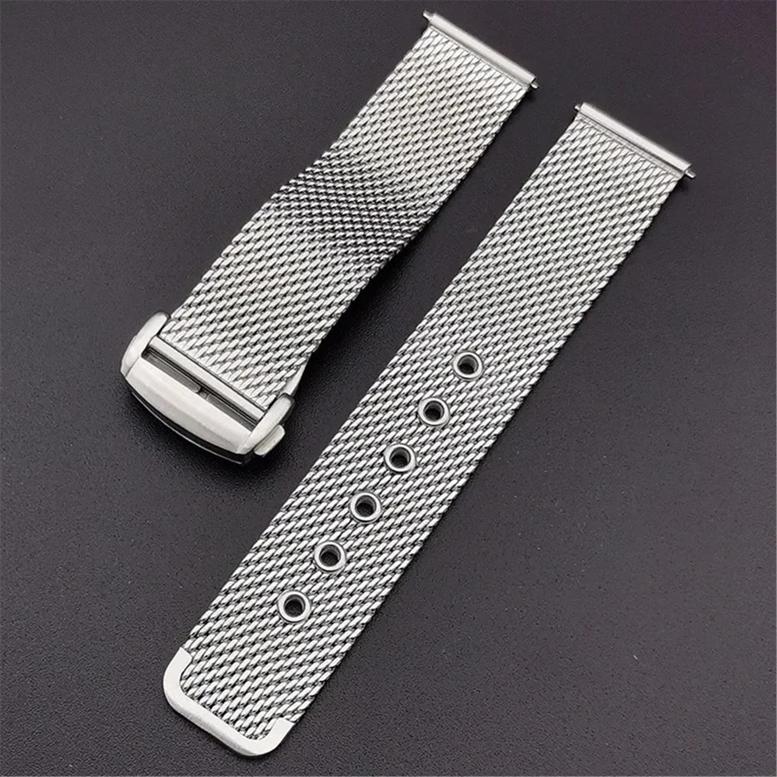 Correa de reloj de malla de acero inoxidable for hombre y mujer, correa de reloj de malla metálica Universal de 20mm y 22mm for cuarzo o reloj inteligente, correa de repuesto