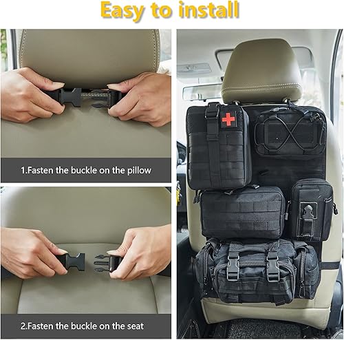 Miniatura 4 de Paquete de 6 organizadores tácticos para camión, almacenamiento para asiento trasero, bolsa de almacenamiento para asiento de automóvil, paneles