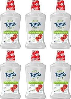 Tom's of Maine Children's Anticavity Fluoride Rinse Mouthwash, Silly Strawberry, 16 oz. 6-Pack