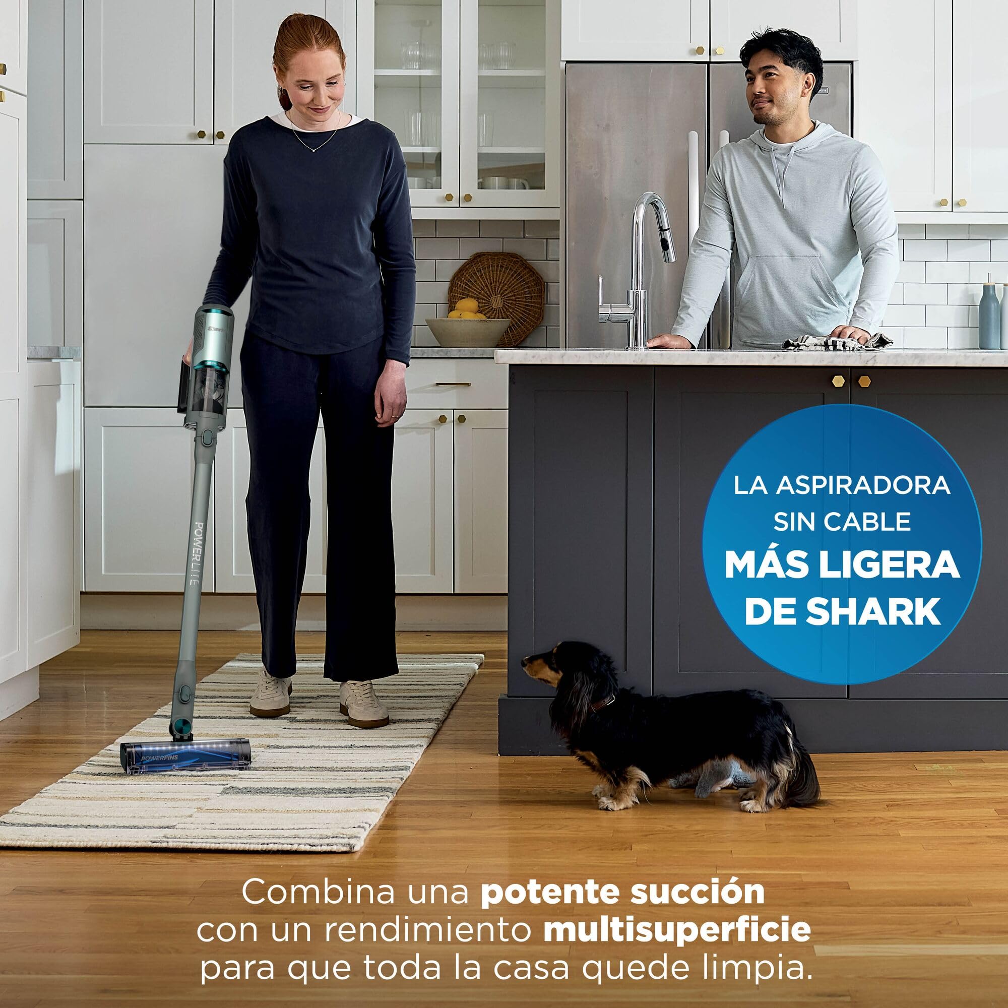 Shark PowerLite Clean & Empty Pet, Aspiradora sin Cable para Mascotas | con Base de Vaciado Automático, Limpieza Multisuperficie Ligera, Filtración HEPA, hasta 40 Minutos de Autonomía, BU3623EUT