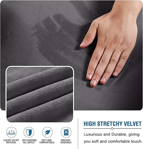 Vista 46 de H.VERSAILTEX - Funda de terciopelo real para futón sin brazos, funda protectora elástica para sofá cama, para protección de muebles, gruesa, suave