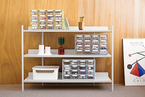 Miniatura 7 de Sysmax UP SYSTEM Multibox - Armario con 16 cajones, poliestireno de alto impacto, gris, transparente, divisores ajustables, oficina, hogar,