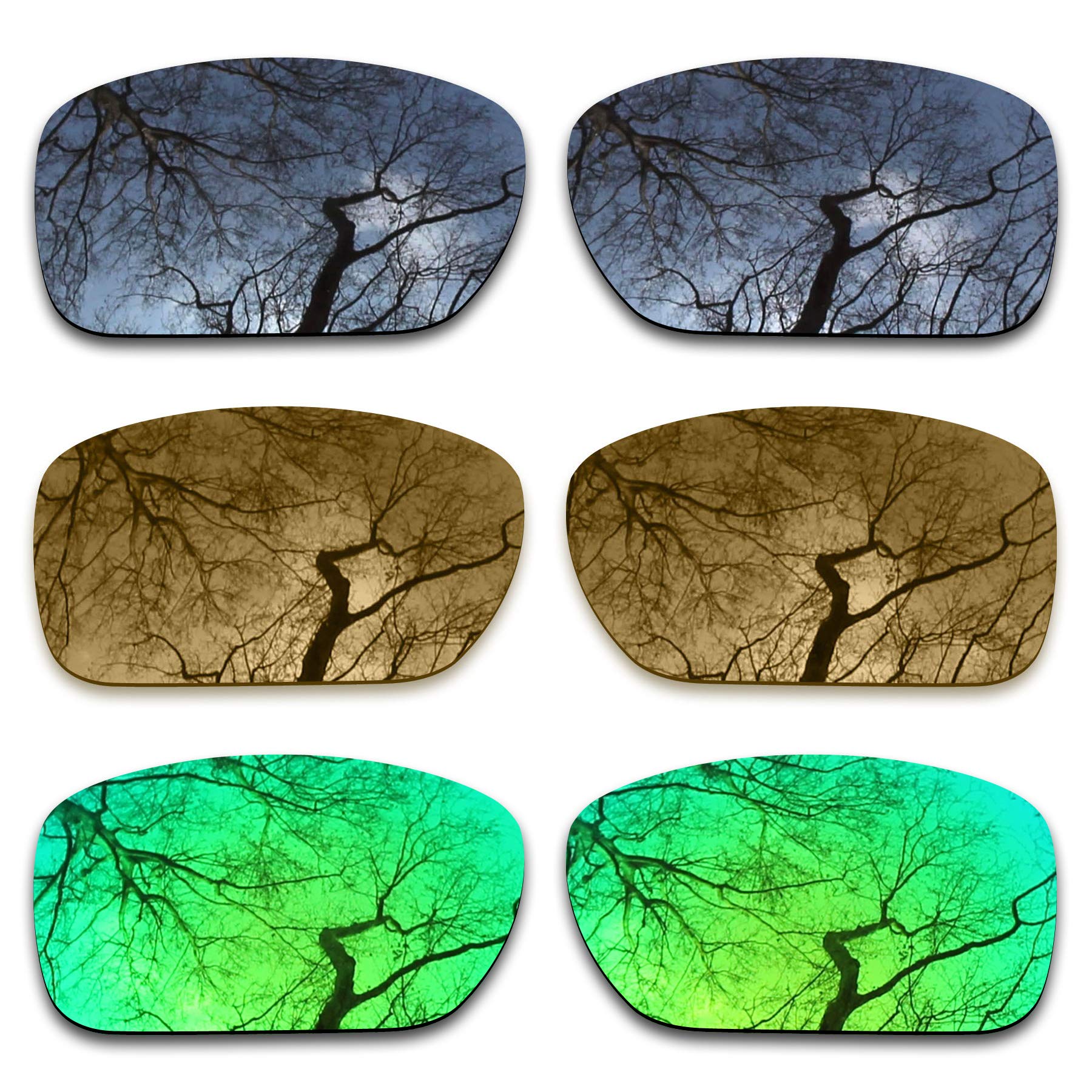 ToughAsNails 3 Pair Polarized Replacement Lenses for Oakley Turbine OO9263 Pack-SBE4
