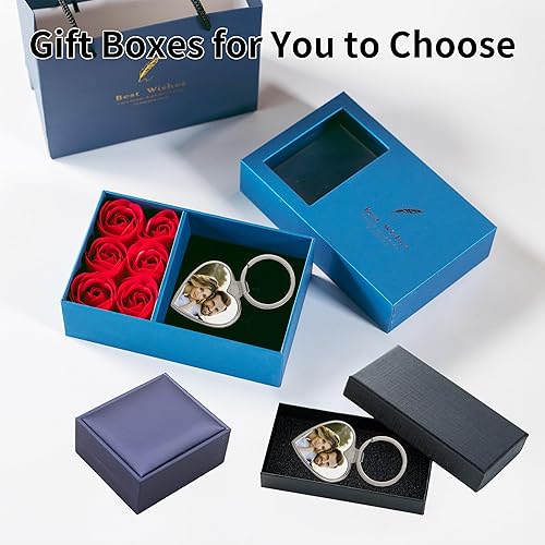 Miniatura 6 de Easycosy Llavero personalizado con texto de imagen, llavero grabado personalizado, regalos de fotos personalizados para hombres, mujeres y familia